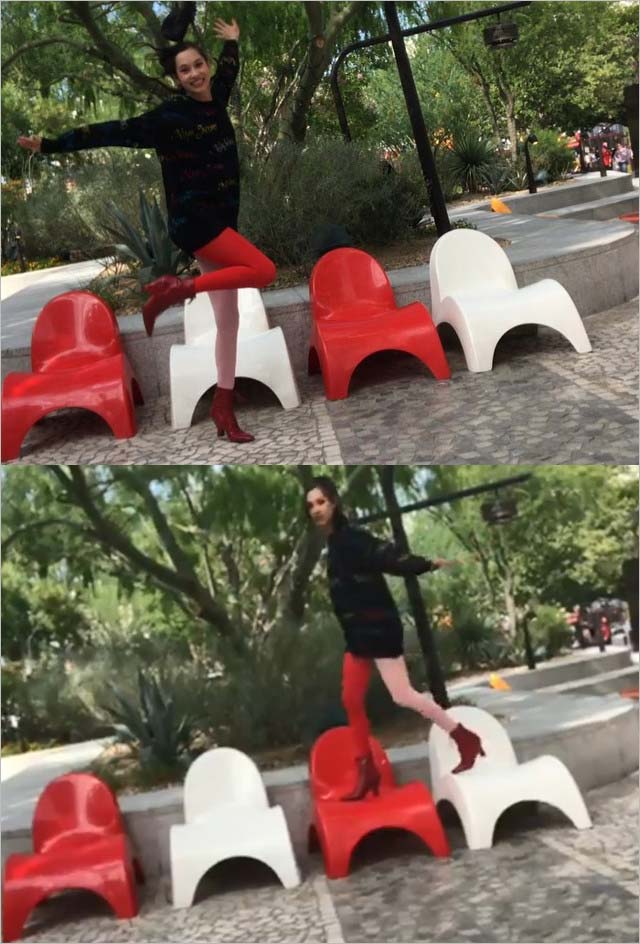 水原希子が椅子の上で土足動画の画像