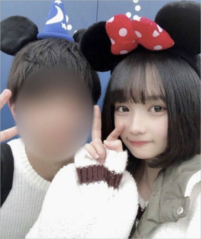 矢作萌夏と彼氏A君のディズニーランドデート画像