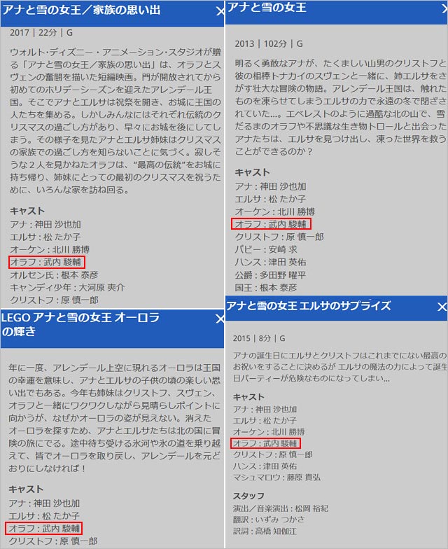 アナ雪・オラフ声優が武内駿輔に交代