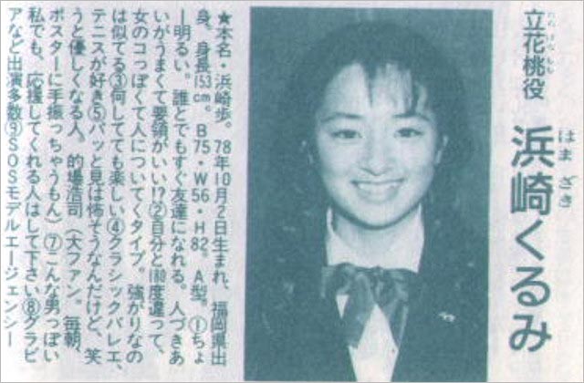浜崎あゆみデビュー当時のプロフィール画像