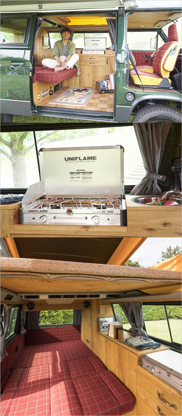 森山直太朗の愛車愛車「フォルクスワーゲン ヴァナゴン ウエストファリア」の内装