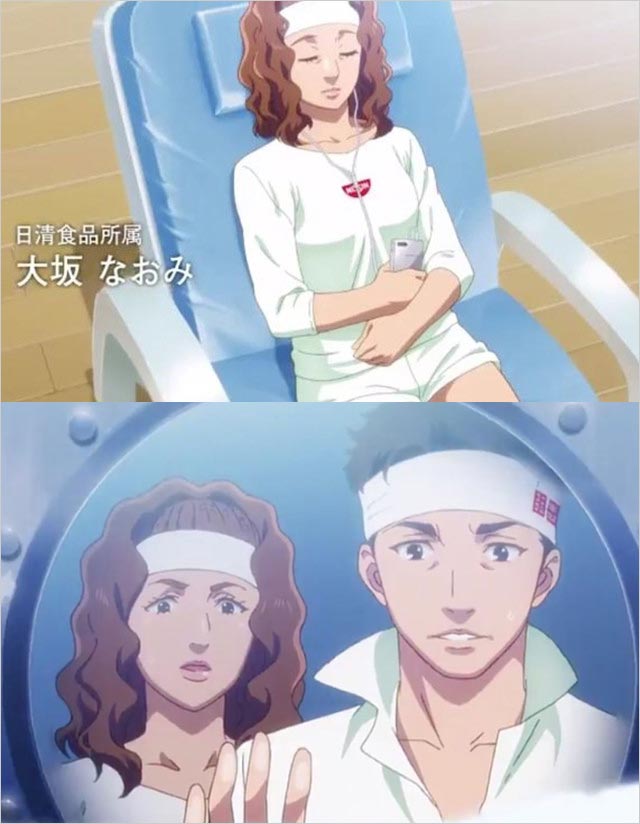 大坂なおみカップヌードル白塗りCM画像