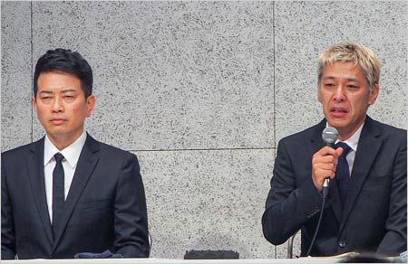 宮迫博之とロンブー亮の謝罪会見画像