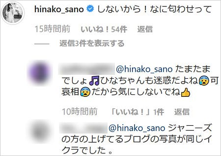 佐野ひなこが渡辺翔太との交際匂わせ否定、インスタグラムのコメント