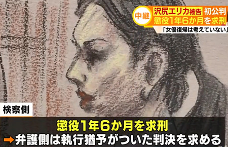 沢尻エリカ初公判・法廷画写真5枚目