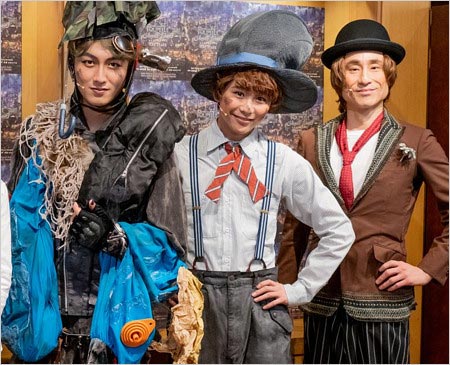 日本版ミュージカル『えんとつ町のプペル THE STAGE』出演者（萩谷慧悟・須賀健太・なだぎ武）