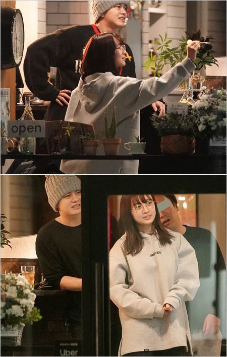 山田親太朗とスパガ渡邉幸愛のダーツバー密会現場写真(フライデー撮影)