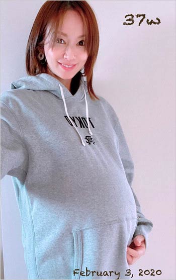 鈴木亜美が第2子妊娠、臨月の写真