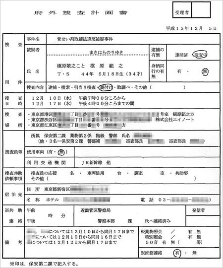 槇原敬之の薬物使用疑惑、大阪府警から流出の極秘捜査資料