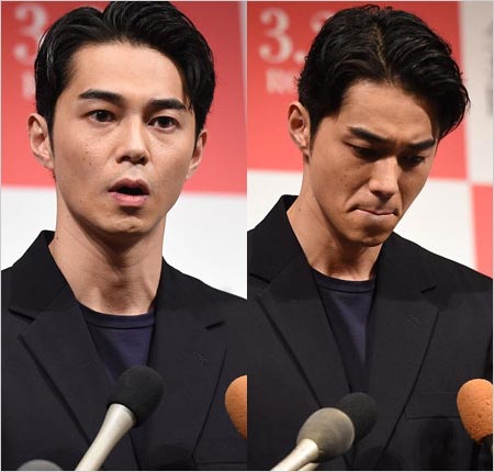 東出昌大が謝罪会見時の写真