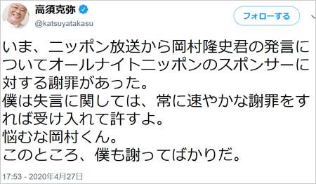 高須克弥院長のツイート