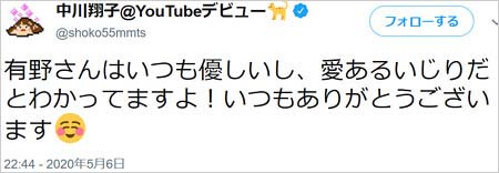 中川翔子の擁護ツイート