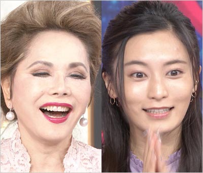 デヴィ夫人とこじるり『クイズ!THE違和感』で共演写真