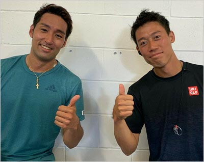 内山靖崇選手と錦織圭選手
