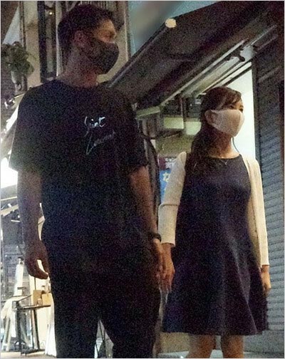 プロテニスプレーヤー内山靖崇選手と彼女のTOKYO MX・森田美礼アナの2ショット写真