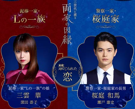 ルパンの娘に出演の深田恭子と瀬戸康史