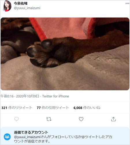 今泉佑唯最後のツイート