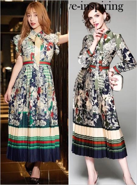 GACKTとROLANDのブランドでドレスデザインのパクリ問題、比較写真