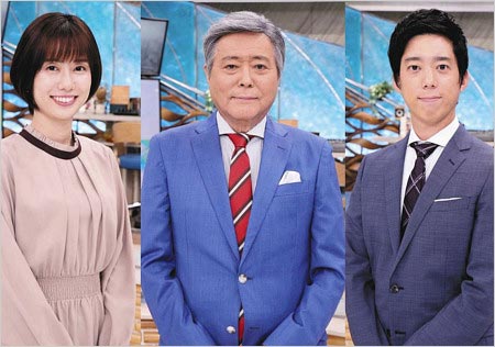 とくダネ!出演の山崎夕貴アナ・小倉智昭・立本信吾アナ