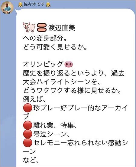 週刊文春の佐々木宏が渡辺直美をブタ・侮辱発言のLINE画像