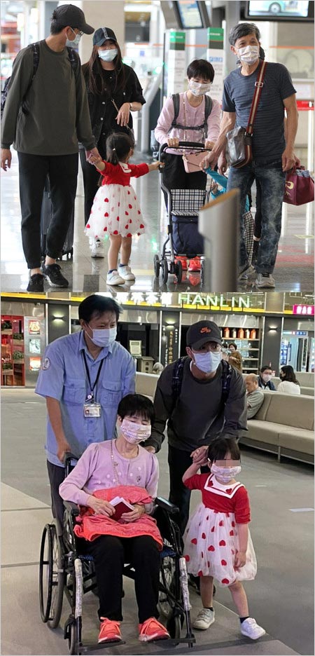 福原愛の母親が台湾の空港から帰国時の画像