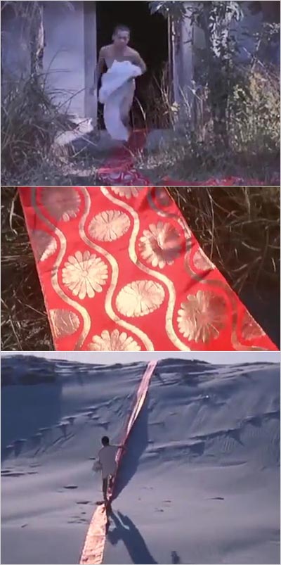 草迷宮で着物の帯の上を走るシーン（VALENTINO動画の元ネタ）