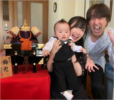 黒田勇樹と嫁・珠居ちづる＆息子の画像