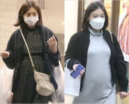 妊娠中の上野優花アナウンサー・フライデー撮影の画像