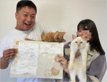 ゆめまると結婚相手・タンパク質武田の結婚報告画像