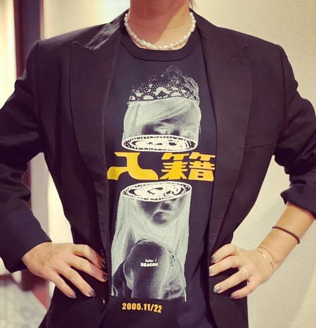 上田桃子選手が入籍Tシャツで結婚発表画像