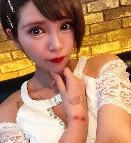 坂口杏里タトゥー&根性焼き画像