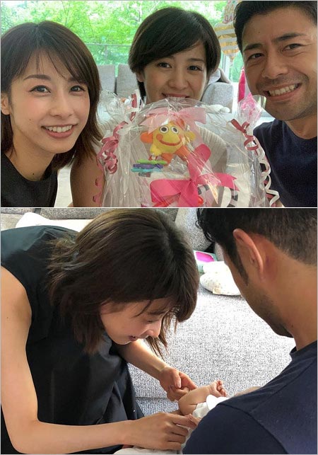 椿原慶子アナと子供の画像