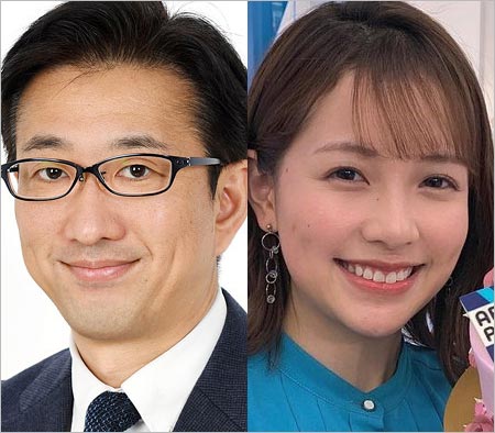 小木逸平アナと渡辺瑠海アナウンサー