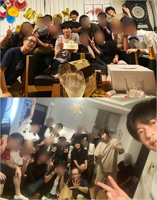 田中圭誕生日パーティー画像(眞島秀和・鈴ノ助・正名僕蔵)