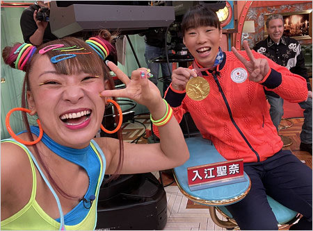 サンジャポ出演の入江聖奈選手とフワちゃん