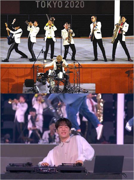 東京五輪閉会式のスカパラ＆DJ松永の画像