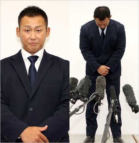中田翔の謝罪会見画像