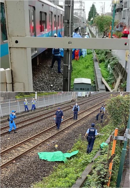 小田急江ノ島線・東林間駅の人身事故現場画像