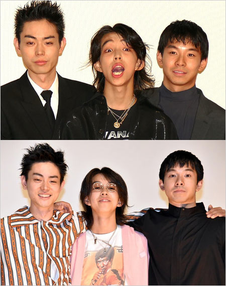 YOSHIと菅田将暉&仲野太賀『タロウのバカ』共演時の画像