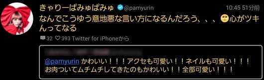 きゃりーぱみゅぱみゅ体型指摘に激怒ファンの投稿引用リツイート画像