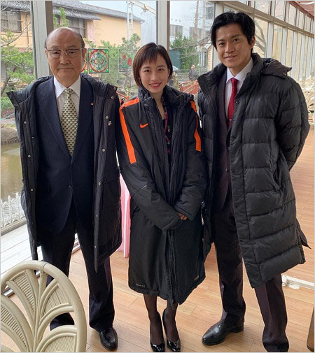 日本沈没出演の馬淵優佳・小栗旬・石橋蓮司インスタ画像