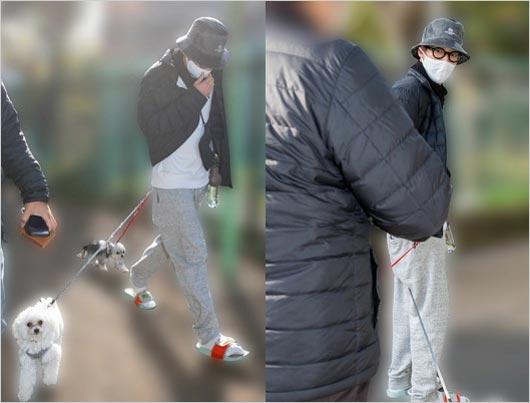 文春の取材受けた愛犬散歩中の味方良介