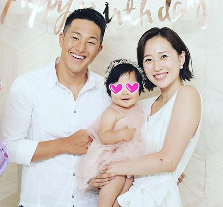 瀬戸大也と妻・馬淵優佳&長女の家族画像