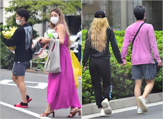 フライデーの木下優樹菜と恋人のJリーガー三幸秀稔選手の手つなぎ画像