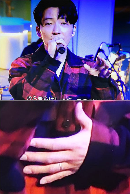 星野源の結婚指輪(CDTVライブ!ライブ!出演時のスクショ)