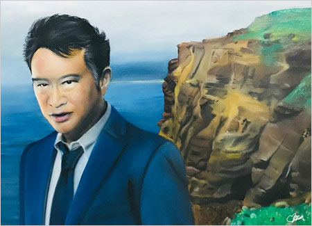 松下萌子がチョークで描いた船越英一郎の絵