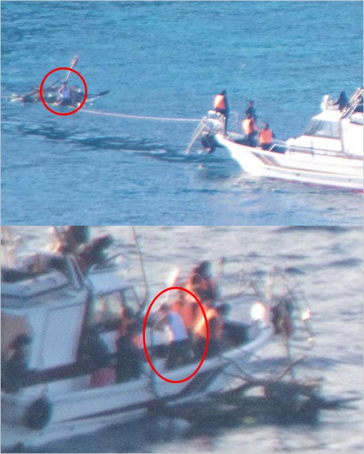 あばれる君・脱出島ヤラセ疑惑のイカダ牽引シーンの画像