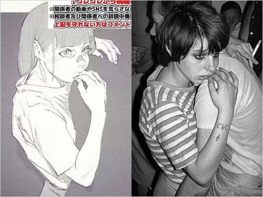 古塔つみのトレパク疑惑イラストと元ネタの写真