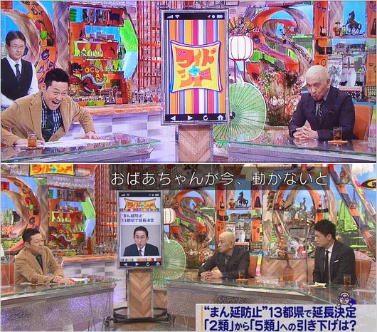 13日放送『ワイドナショー』新型コロナクラスター疑惑のスタジオ画像