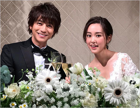 三浦翔平と桐谷美玲の結婚式画像